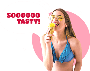 women tasting icecream